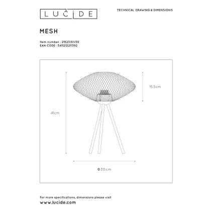 Lucide tafellamp Mesh zwart ⌀30cm E27 5