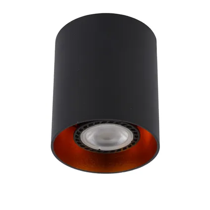 Lucide plafondlamp Bido zwart Ø8cm GU10 3
