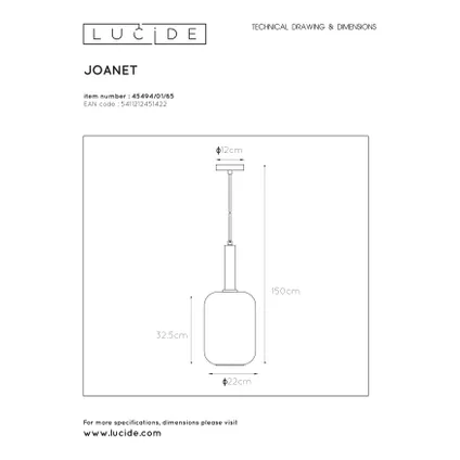 Lucide hanglamp Joanet fumé E27 7