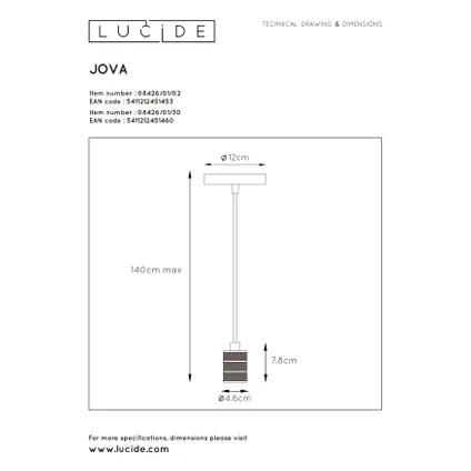 Lucide hanglamp Jova zwart E27 6