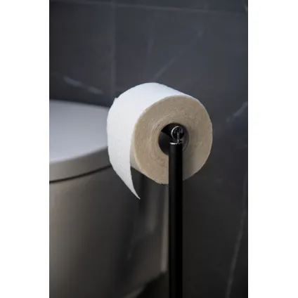 Porte-rouleau papier toilette Wenko avec porte rouleau de réserve noir mat 21x55x17cm  2