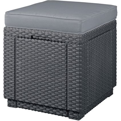 Allibert hocker Cube multifunctioneel grafiet 42x42x39cm