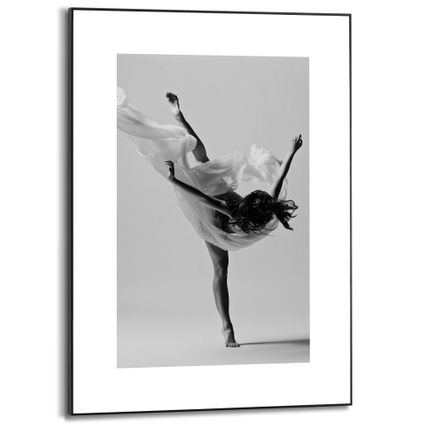 Decoratief paneel silhouet ballerina zwart-wit 50x70cm MDF