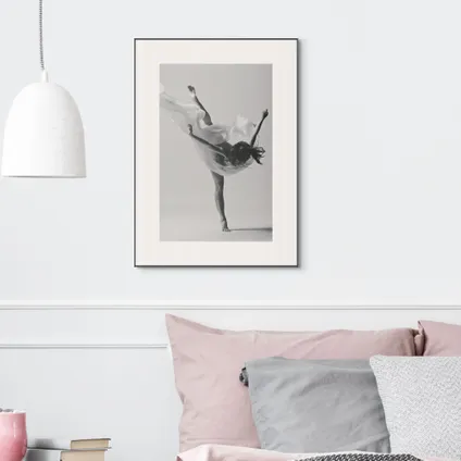 Decoratief paneel silhouet ballerina zwart-wit 50x70cm MDF 2