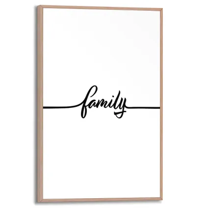 Panneau décoratif La famille  minimaliste noir et blanc 20x30cm MDF