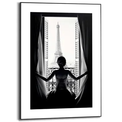 Panneau décoratif Tour Eiffel depuis un appartement 50x70cm MDF