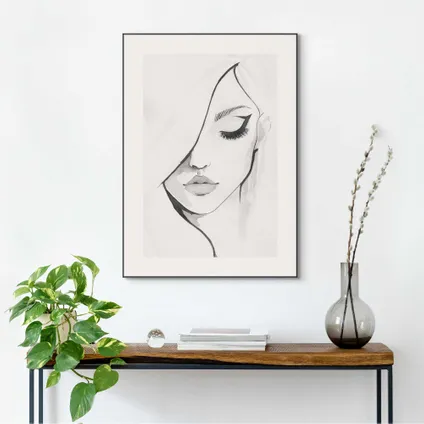 Decoratief paneel zwart-wit vrouwelijk gezicht illustratie 50x70cm MDF                                                                                                                                                                                                                                                                                                                                                                                                                                                                                                                                                                                                                                                                                                                                                                                                                                                                                                                                                                                                                                                                                                                                                                                                                                                  2