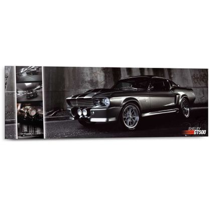 Panneau décoratif Ford Easton Mustang GT500 noir et blanc 90x30cm MDF