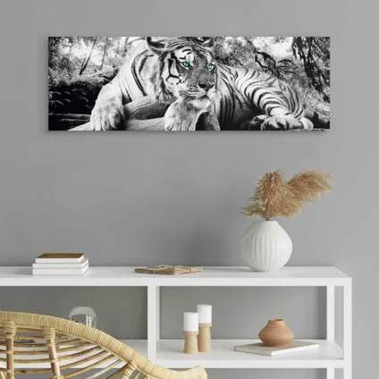 Panneau décoratif tigre dans la jungle 90x30cm MDF 2