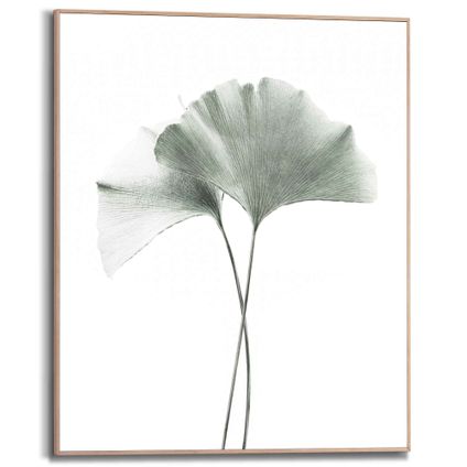 Schilderij Tempelboom blad wit 40x50cm
