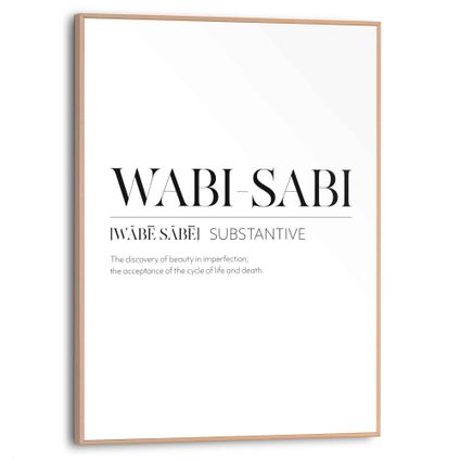 Decoratief paneel Filosofie Wabi-sabi zwart en wit 30x40cm MDF