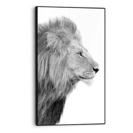 Cadre artistique Tête de lion noir/blanc 70x118cm