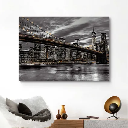Decoratief paneel Brooklyn bridge manhattan zwart-wit 140x100cm MDF                                                                                                                                                                                                                                                                                                                                                                                                                                                                                                                                                                                                                                                                                                                                                                                                                                                                                                                                                                                                                                                                                                                                                                             2