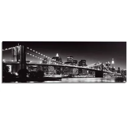 Decoratief paneel Brooklyn bridge manhattan zwart-wit 156x52cm MDF