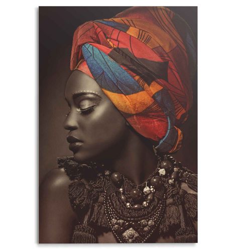 Panneau décoratif Beauté Africaine 75x116cm verre de sécurité