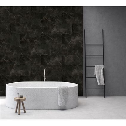 Grosfillex wandpaneel Gx Wall+ PVC Black Marble 30x60cm