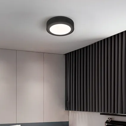 Plafonnier LED Home Sweet Home Ska rond nickel noir métal 12W 3