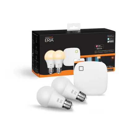 Pack de démarrage AduroSmart ERIA®, 2 lampes Blanc Chaud et hub