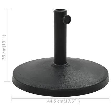 VidaXL parasolvoet rond 10kg polyresin zwart 6