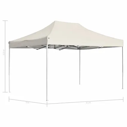 Tente de réception professionnelle pliable VidaXL 4,5x3m aluminium crème 8
