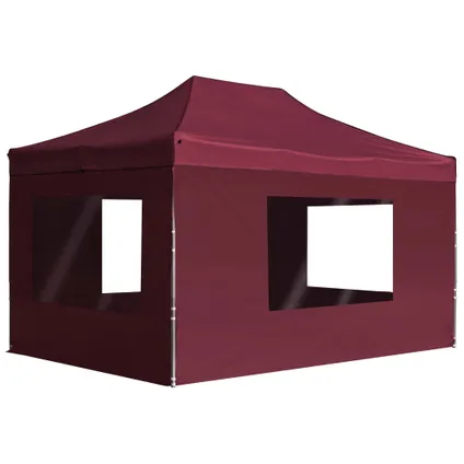 Tente de Réception pliable VidaXL avec parois aluminium 4,5x3m rouge vin