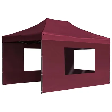 Tente de Réception pliable VidaXL avec parois aluminium 4,5x3m rouge vin 4
