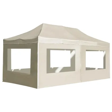 Tente de réception pliable VidaXL avec parois aluminium 6x3m crème