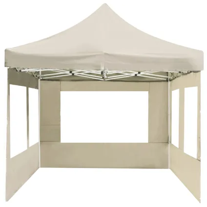 Tente de réception pliable VidaXL avec parois aluminium 6x3m crème 10