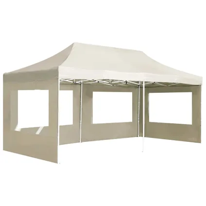 Tente de réception pliable VidaXL avec parois aluminium 6x3m crème 5