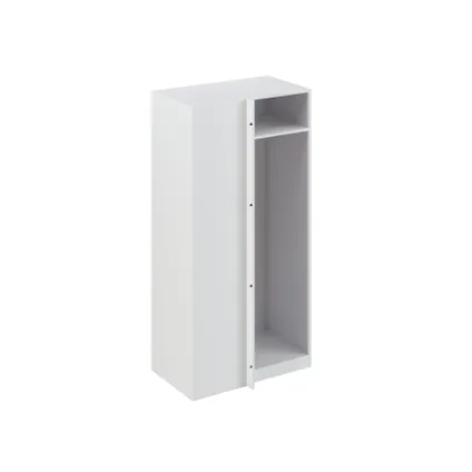 Module armoire d’angle avec trois étagères et tringle à vêtements blanc 200x100cm 4