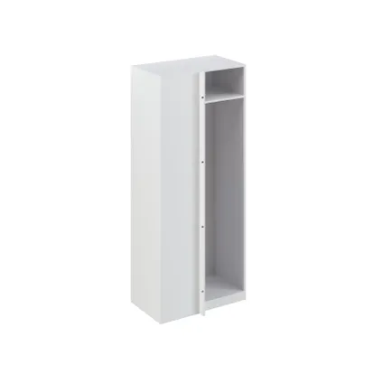 Module armoire d’angle avec trois étagères et tringle à vêtements blanc 235x100cm 4