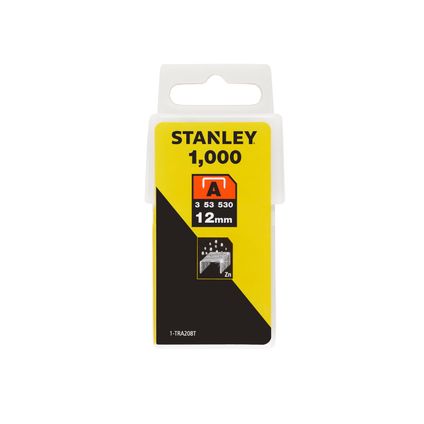 Agrafes Stanley 12mm type A - 1000 pièces