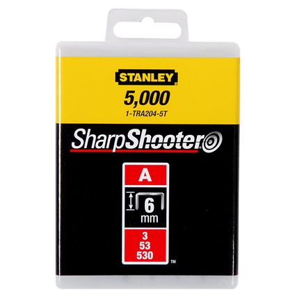 Agrafes Stanley 6mm type A - 5000 pièces