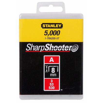 Agrafes Stanley 8mm type A - 5000 pièces
