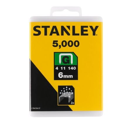 Agrafes Stanley 6mm type G - 5000 pièces