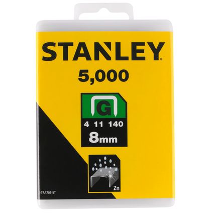 Agrafes Stanley 8mm type G - 5000 pièces