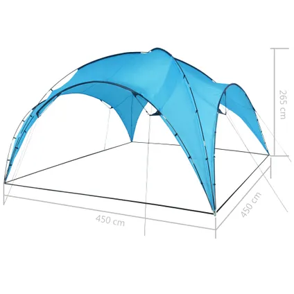 vidaXL Arceau de tente de réception 450x450x265 cm Bleu clair 6