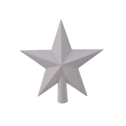 Cimier étoile Decoris plastique blanc 19 cm