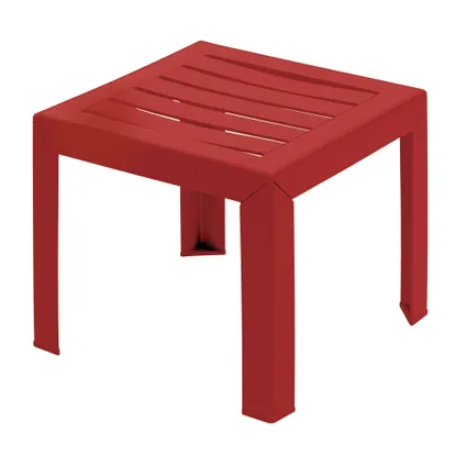 Table basse de jardin Grosfillex Miami PVC 40x40cm rouge
