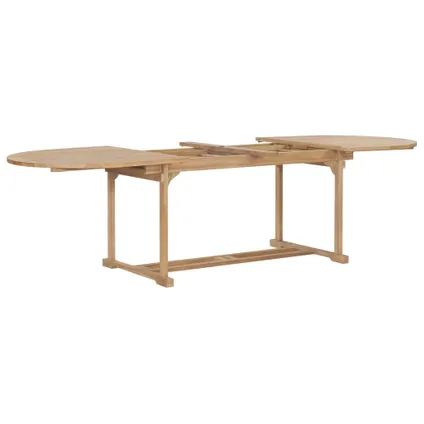 vidaXL Table extensible de jardin 180-280x100x75 cm Teck solide 2