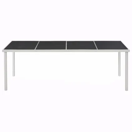 vidaXL Table de jardin Noir 220x90x74,5 cm Acier 3