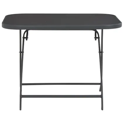 vidaXL Table pliable de jardin Gris 100x75x72 cm Verre et acier 3