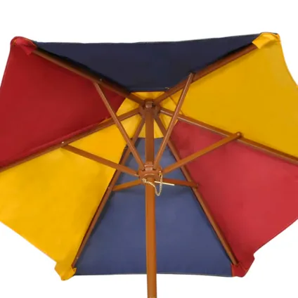 vidaXL Kinderpicknicktafel met banken en parasol hout meerkleurig 5