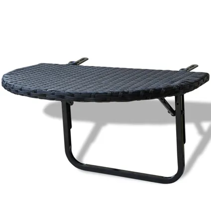 VidaXL balkontafel poly rattan zwart 60x60x32cm