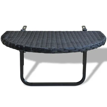 VidaXL balkontafel poly rattan zwart 60x60x32cm 3