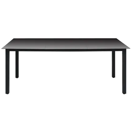 vidaXL Table de jardin Noir 190 x 90 x 74 cm Aluminium et verre 3