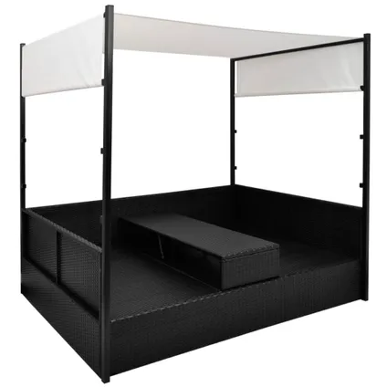 vidaXL Table de jardin Noir 190 x 90 x 74 cm Aluminium et verre 6