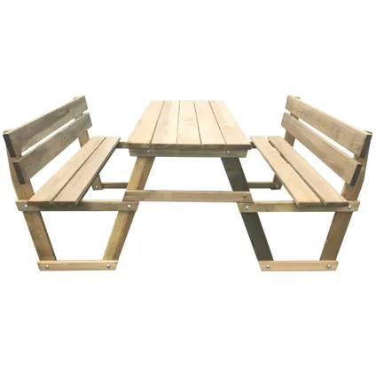VidaXL picknicktafel + banken geïmpregneerd grenenhout 150x184x80cm 2