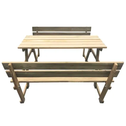 VidaXL picknicktafel + banken geïmpregneerd grenenhout 150x184x80cm 3