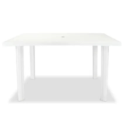 vidaXL Table de jardin Blanc 126 x 76 x 72 cm Plastique 3